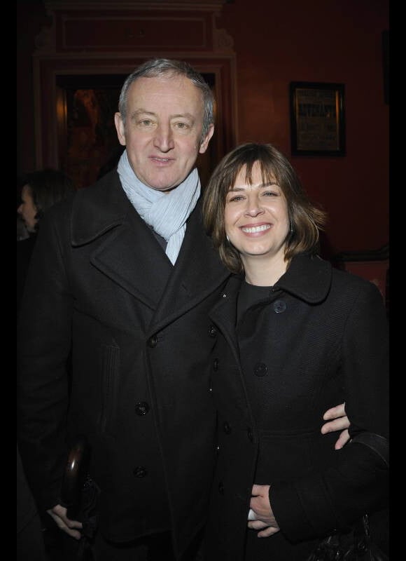 Yann Queffelec et sa femme Servanne lors de la générale de la pièce Harold et Maude au Théâtre Antoine dans le Xe arrondissement de Paris le 5 mars 2012