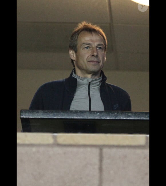 Jürgen Klinsmann, sélectionneur des Etats-Unis le 10 mars 2012 au Home Depot de Carson City à côté de Los Angeles lors du match entre le Galaxy et le Real Salt Lake City (1-3)