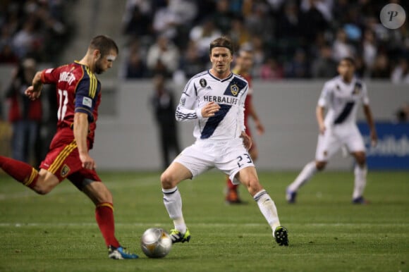 David Beckham le 11 mars 2012 au Home Depot Center de Carson lors du match entre le Galaxy et le Real Salt Lake (1-3)