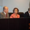 La reine Sofia et le roi Juan Carlos Ier d'Espagne présidaient le 14 mars 2012 la cérémonie de remise des bourses d'études de la Fondation La Caixa.