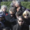 Vincent, Cécile, et Anne Cassel lors des obsèques de Michel Duchaussoy au crématorium du cimetière du Père-Lachaise à Paris le 20 mars 2012