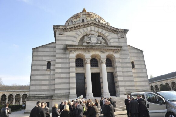 Obsèques de Michel Duchaussoy au crématorium du cimetière du Père-Lachaise à Paris le 20 mars 2012