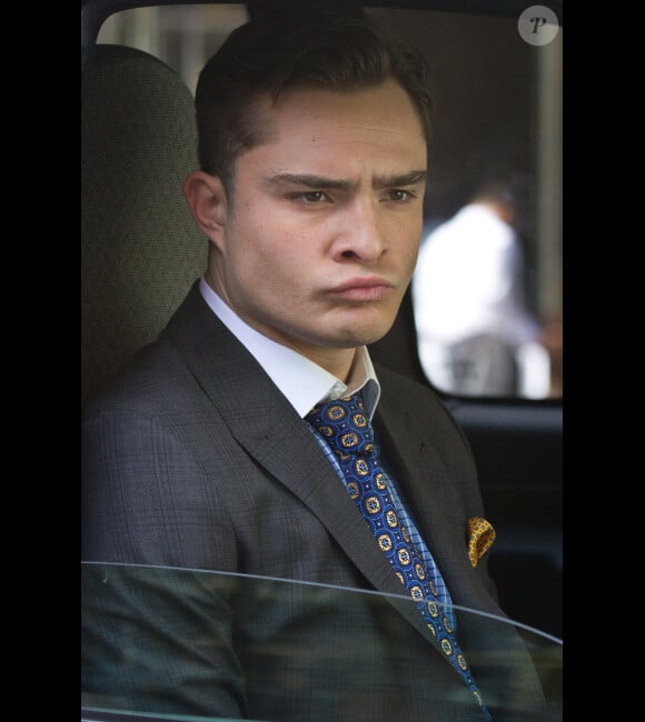 Ed Westwick sur le tournage de Gossip Girl le 20 mars 2012 à New York