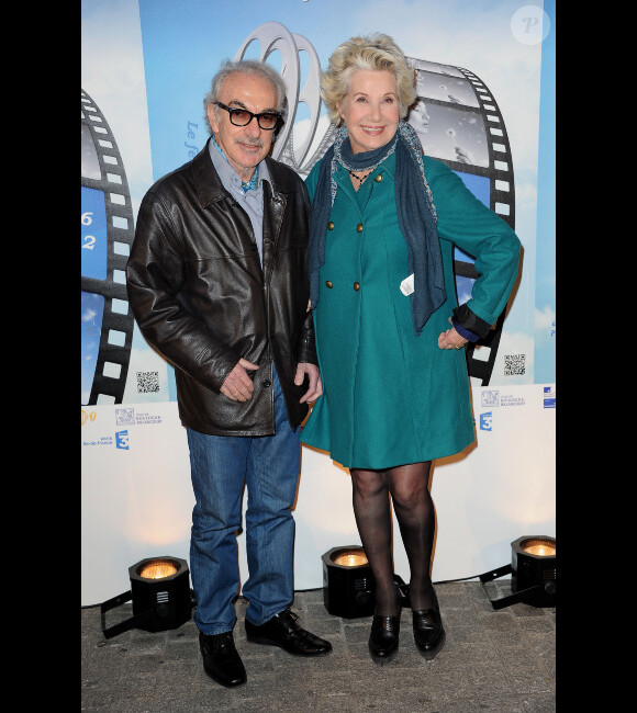 Danièle Gilbert et son époux assistent à l'avant-première du film Le Prénom, à Boulogne, dans le cadre du Festival international du film de Boulogne-Billancourt, le vendredi 23 mars 2012.