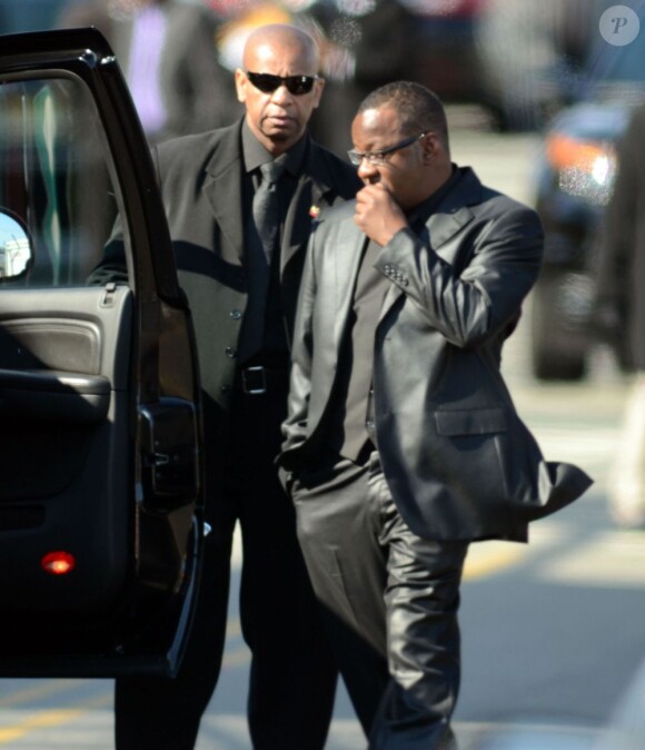 Bobby Brown lors des funérailles de son ex, Whitney Houston en février 2012