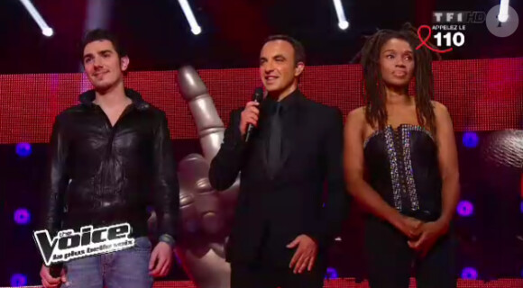 Battle entre Florian et Kristel dans The Voice sur TF1 le samedi 31 mars 2012
