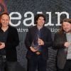 Stefano Sollima (Prix Sang Neuf), J.C. Chandor (Grand Prix) et Ben Wheatley (Prix de la critique) lors de la clôture du festival du film international de Beaune le 1er avril 2012