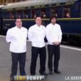 Les trois finalistes lors de la finale de Top Chef, saison 3, sur M6, lundi 9 avril 2012
