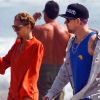 Nicole Richie et Joel Madden, tendres parents au cours d'un après-midi sur une plage de Malibu. Los Angeles, le 9 avril 2012.