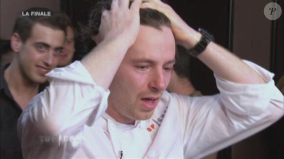Jean Imbert célèbre sa victoire dans Top Chef 2012