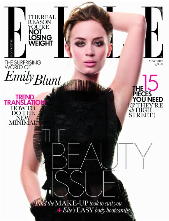 Emily Blunt en Une du magazine Elle UK de mai 2012.