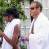 Naomi Campbell et son compagnon Vladislav Doronin, charmant tandem sous le soleil de Miami. Le 6 avril 2012.