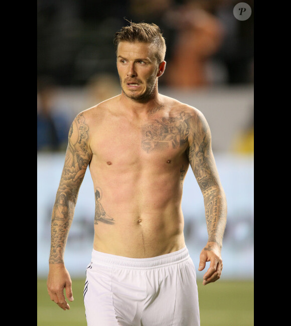 David Beckham le 14 avril 2012 au Home Depot Center de Los Angeles lors du match du Galaxy face aux Timbers de Portland