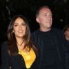 Salma Hayek et François-Henri Pinault le 17 avril 2012 au Staple Center de Los Angeles pour le match entre les Spurs de San Antonio et les Lakers