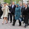 La princesse Maxima et le prince Willem-Alexander des Pays-Bas ont fait découvrir au président de la Turquie Abdullah Gül et à son épouse l'Académie Weekend à Amsterdam, un projet du Fonds Orange, le 18 avril 2012