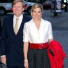 La princesse Maxima absolument splendide pour un concert à l'Institut royal tropical d'Amsterdam le 18 avril 2012 en l'honneur de la visite d'Etat du président de la Turquie Abdullah Gül et de son épouse aux Pays-Bas.
