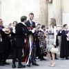 Cérémonie pour la remise du Prix Cervantes à Nicanor Parra, à l'Université d'Alcala de Henares le 23 avril 2012, présidée par Felipe et Letizia d'Espagne.