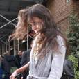 Katie Holmes, les cheveux au vent, le 25 avril 2012 à New York