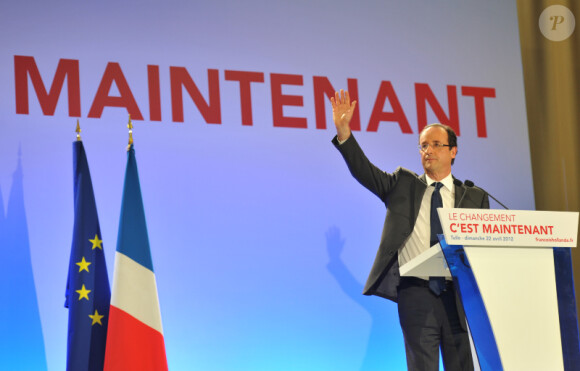 François Hollande, en avril 2012 à Tulle, en Corrèze.