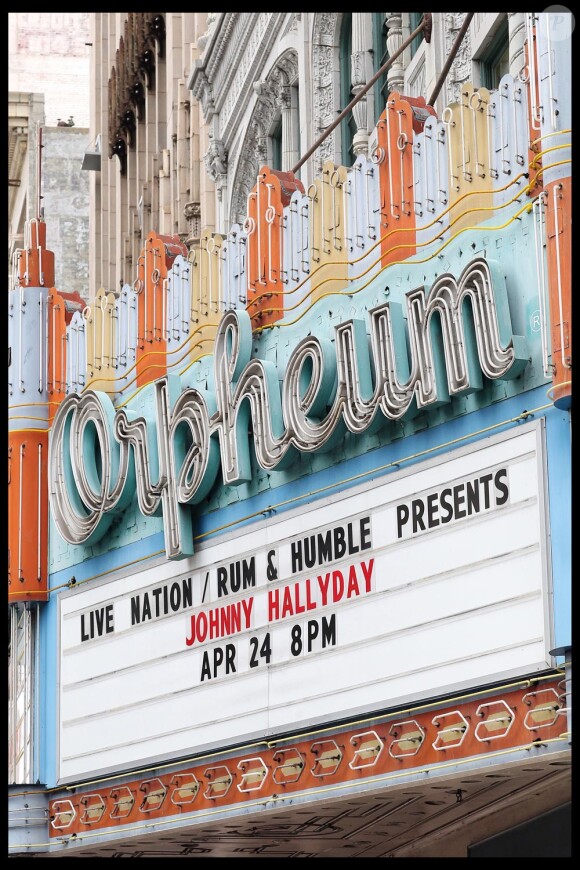 Johnny Hallyday à l'affiche de l'Orpheum Theatre pour son show du 24 avril 2012