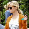 Reese Witherspoon, enceinte, quitte le chantier de sa nouvelle maison de Bel Air, le 2 mai 2012
