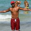 Shemar Moore, gros crâneur, sur la plage de Miami, le samedi 5 mai 2012.