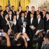 David Beckham et toute l'équipe du Galaxy de Los Angeles étaient reçus par Barack Obama le 15 mai 2012 à la Maison Blanche