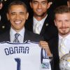 David Beckham et toute l'équipe du Galaxy de Los Angeles étaient reçus par Barack Obama le 15 mai 2012 à la Maison Blanche