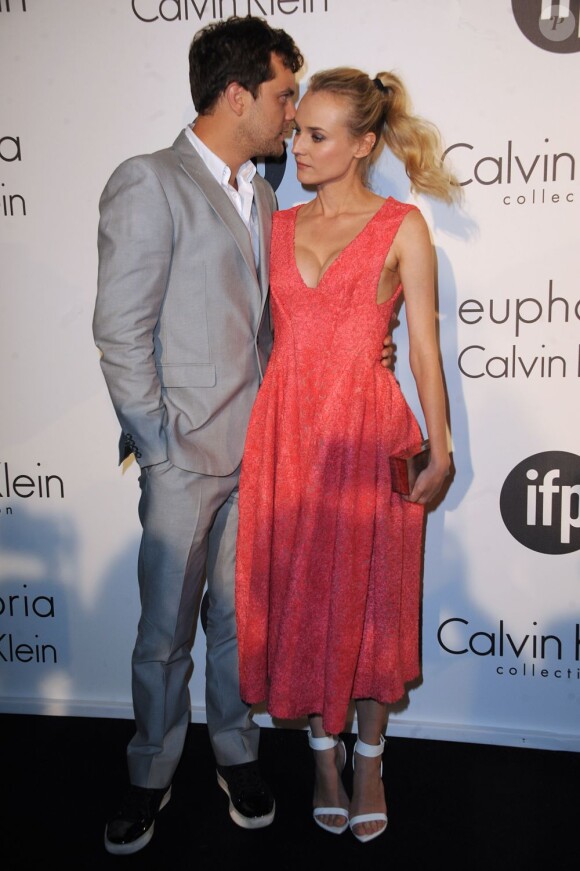 Joshua Jackson et Diane Kruger étaient le couple de la soirée Calvin Klein, organisée à la villa Saint Georges. Cannes, le 17 mai 2012.