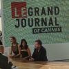 Carole Bouquet, Leïla Bekhti et Tim Roth au Grand Journal de Canal + sur la plage du Majestic à Cannes le 18 mai 2012
