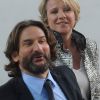 Frederic Beigbeder et Arianne Massenet au Grand Journal de Canal + sur la plage du Majestic à Cannes le 18 mai 2012