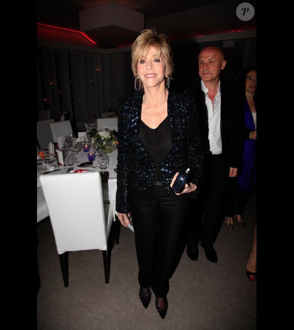 Jane Fonda au gala de charité de PlaNet Finance, organisé par Jacques Attali, le vendredi 17 mai 2012.