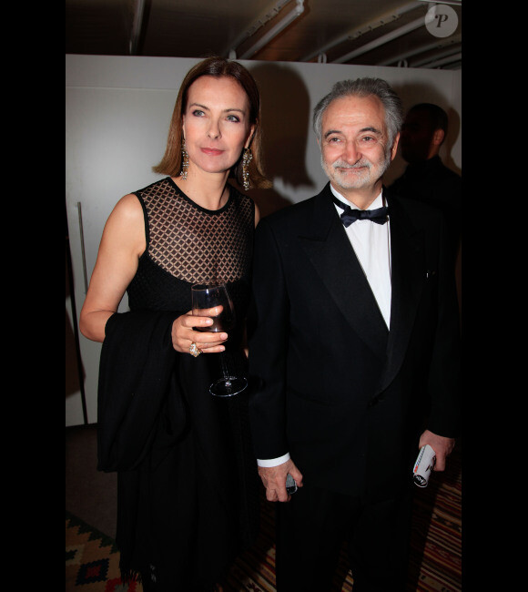 Carole Bouquet et Jacques Attali, au gala de charité de PlaNet Finance, organisé par ce dernier, le vendredi 17 mai 2012.