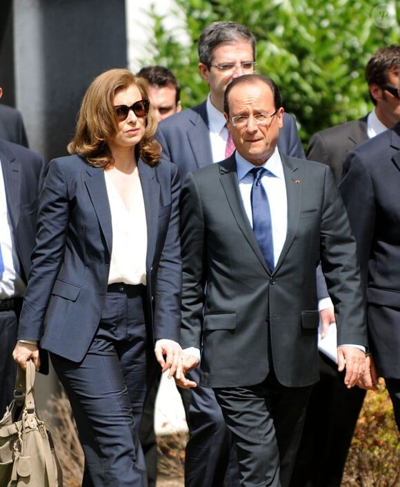 Valérie Trierweiler et François Hollande en visite à Washington, le 18 mai 2012.