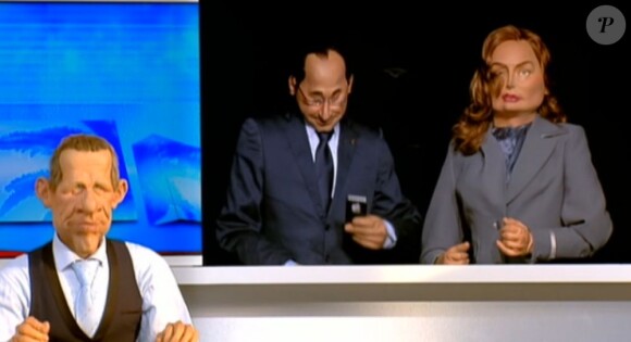 Valérie Trierweiler pour la première fois dans Les Guignols de l'Info, sur Canal+, le 22 mai 2012.
