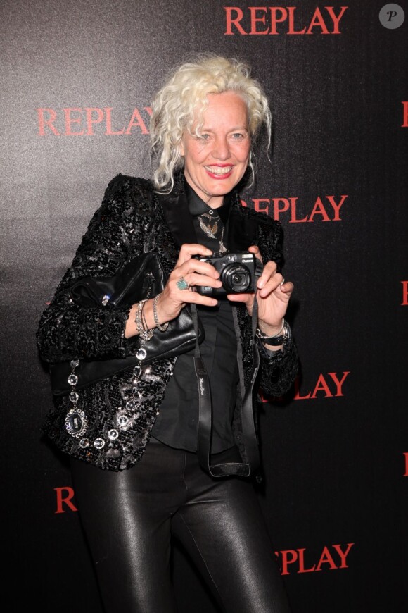 La photographe Ellen von Unwerth lors de la soirée Replay à l'hôtel Martinez. Cannes, le 22 mai 2012.