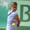 Kim Clijsters le 24 mai 2012 à Roland Garros lors d'un essai pour les nouvelles raquettes intelligentes signées Babolat