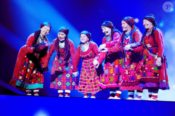 Buranovskie Babushki lors des répétitions de l'Eurovision le 26 mai 2012 à Bakou en Azerbaïdjan