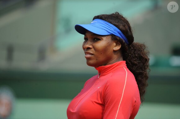 Serena Williams à l'entraînement à Roland-Garros le 24 mai 2012
