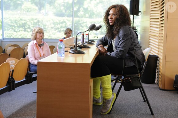 Serena Williams en conférence de presse à Roland-Garros le 25 mai 2012