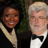 George Lucas et sa femme Mélanie Hobbson en février 2012 aux Oscars.