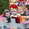 Ambiance de folie lors du premier jour des célébrations du jubilé de diamant de la reine Elizabeth II, le 2 juin 2012.