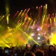 Johnny Hallyday chante  Allumer le feu  au stade de Genève, le 2 juin 2012.
