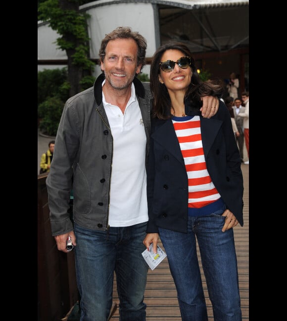 Stéphane Freiss et sa femme Ursula le lundi 4 juin 2012 à Roland-Garros