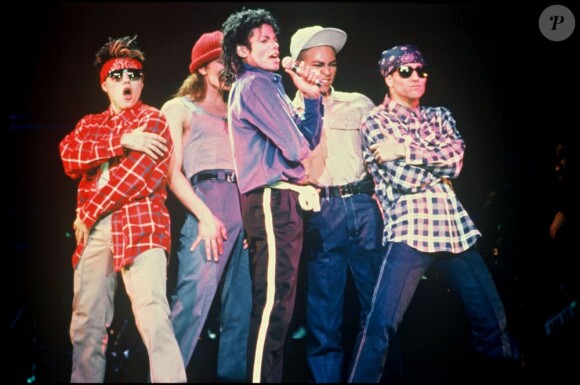 Michael Jackson en concert à Londres pour le Bad Tour, juillet 1988.