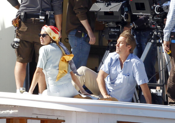 Lindsay Lohan et Grant Bowler tournent le téléfilm Liz & Dick, à Los Angeles, le mardi 5 juin 2012.