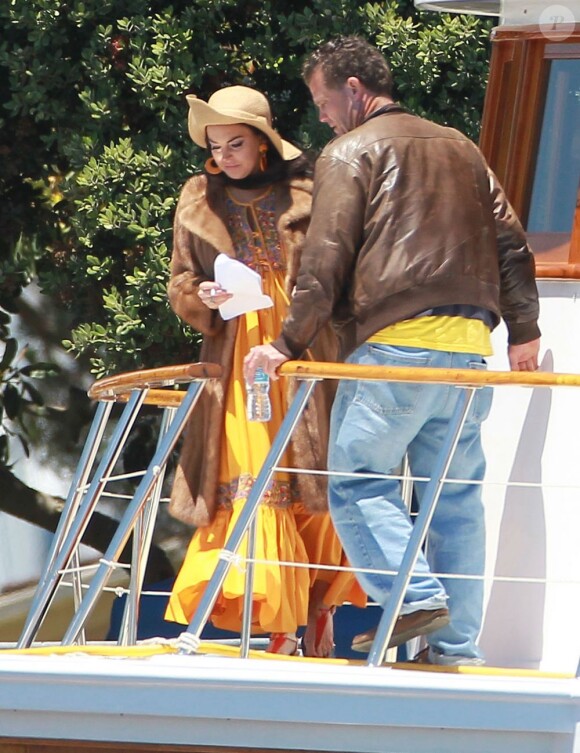 Lindsay Lohan en plein tournage du téléfilm Liz & Dick, à Los Angeles, le mardi 5 juin 2012.