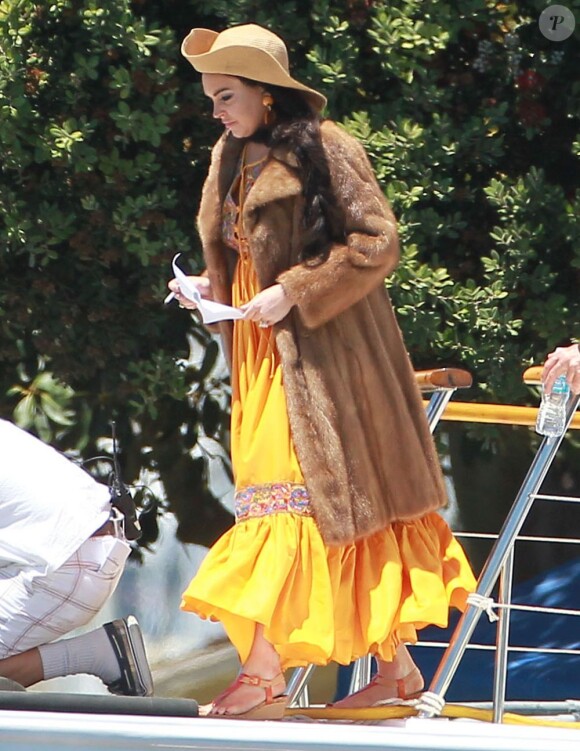 Lindsay Lohan en plein tournage du téléfilm Liz & Dick, à Los Angeles, le mardi 5 juin 2012.