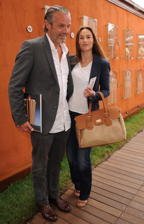 Vanessa Demouy et David Brécourt au tournoi de Roland-Garros, le jeudi 6 juin 2012.