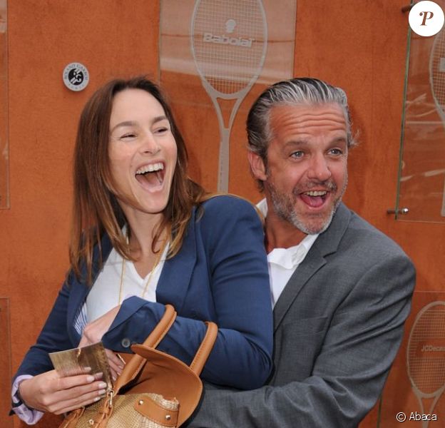Vanessa Demouy et David Brécourt au tournoi de Roland-Garros, le jeudi 6 juin 2012.